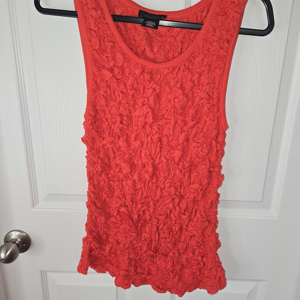 Vibrant Red Textured Tank Top